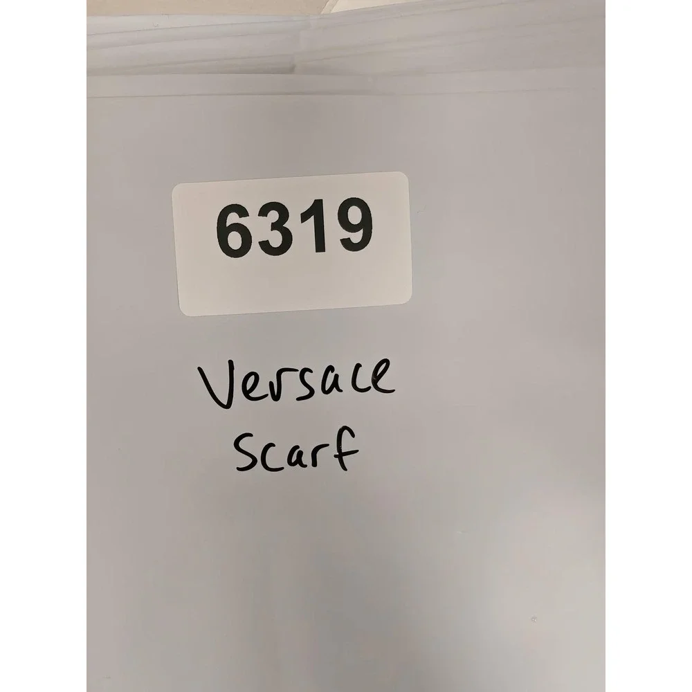 Versace Scarf Womens One Size Brown Check Medusa Logo Fringe‎ Winter Fall Warm